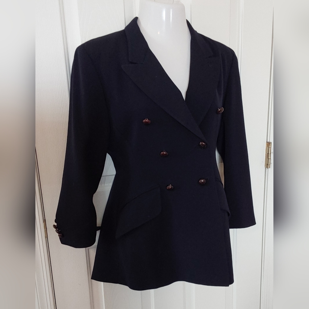 Double Breasted Wool Anne Klein Blazer 6